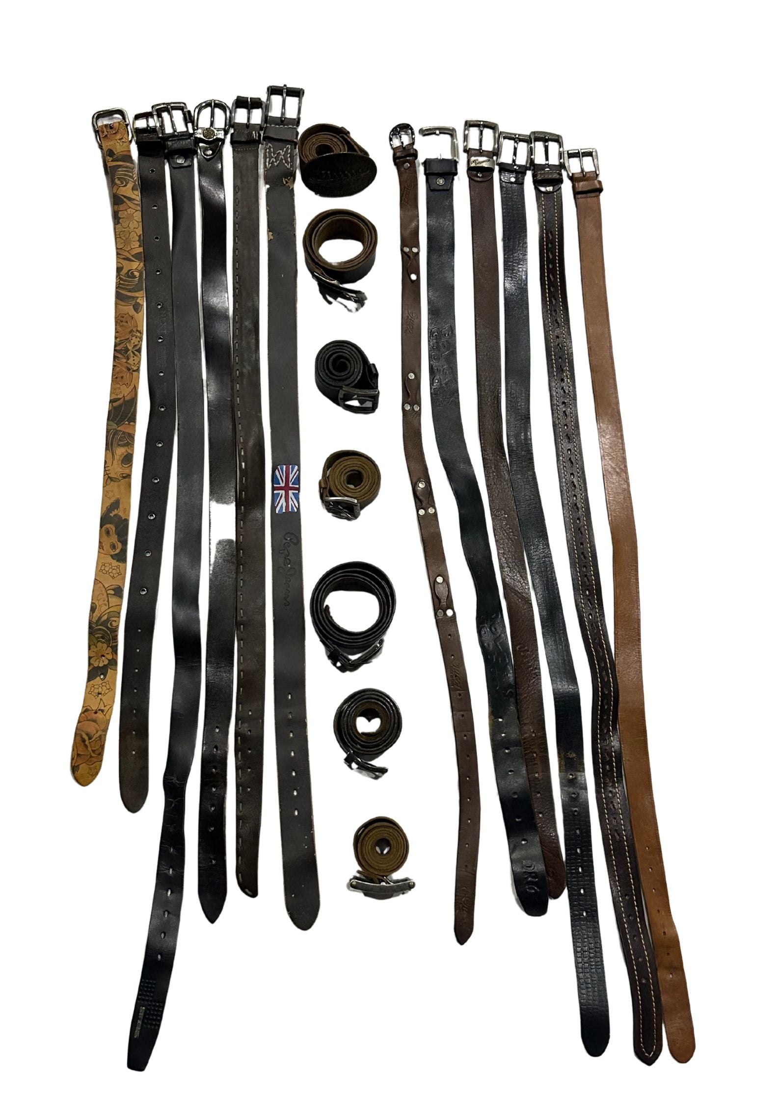 50x Leather Belts Mix